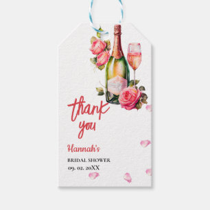 Petals And Prosecco Bridal Shower Thank you Gift Tags