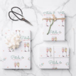 Petals and Prosecco Bridal Shower Wrapping Paper Sheet<br><div class="desc">Petals and Prosecco Bridal Shower Wrapping Paper Sheets</div>