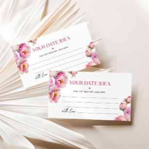 Petals and prosecco bright pink Date night ideas Enclosure Card