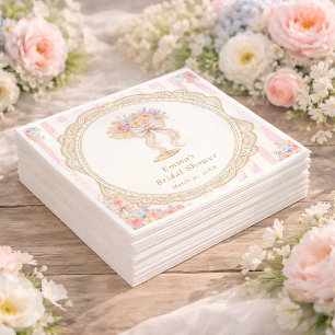 Petals and Prosecco Colourful Floral Bridal Shower Napkin