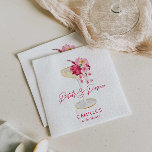 Petals and Prosecco Garden Bridal Napkin<br><div class="desc">Petals and Prosecco Bridal Shower Napkins will set the tone for your fabulous bridal shower celebration. With gorgeous pink and berry flowers,  these custom napkins will surely be a hit. Make your party pop with these stunning napkins. Matching items in our store Cava Party Design.</div>