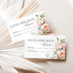 Petals And Prosecco Guess How Many Kisses Enclosure Card