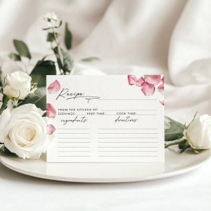 Petals and Prosecco Pink Bridal Shower Recipe card
