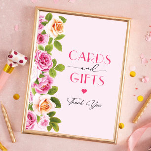 Petals and Prosecco pink floral Cards and gifts Poster