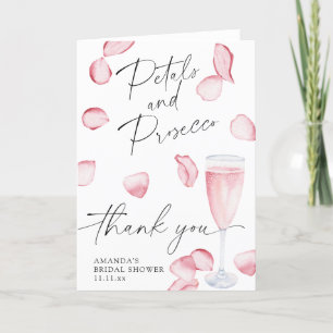 Petals and Prosecco - thank you bridal shower Card