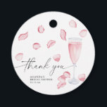 Petals and Prosecco - thank you bridal shower Favour Tags<br><div class="desc">Watercolor elegant rose petals with glass of champagne and text "Petals and Prosecco".</div>