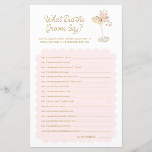 Petals and Prosecco What did the Groom Bridal Game