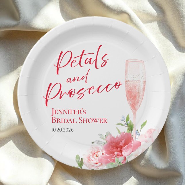 Petals and Prosecco | Wild Garden Bridal Shower Paper Plate (Creator Uploaded)