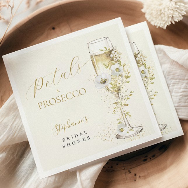 Petals and Prosecco Wildflowers Bridal Shower  Napkin (Creator Uploaded)