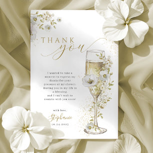 Petals and Prosecco Wildflowers Bridal Shower Thank You Card