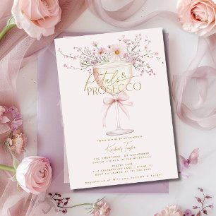 Petals And Prosecco Wildflowes Bridal Shower Invitation
