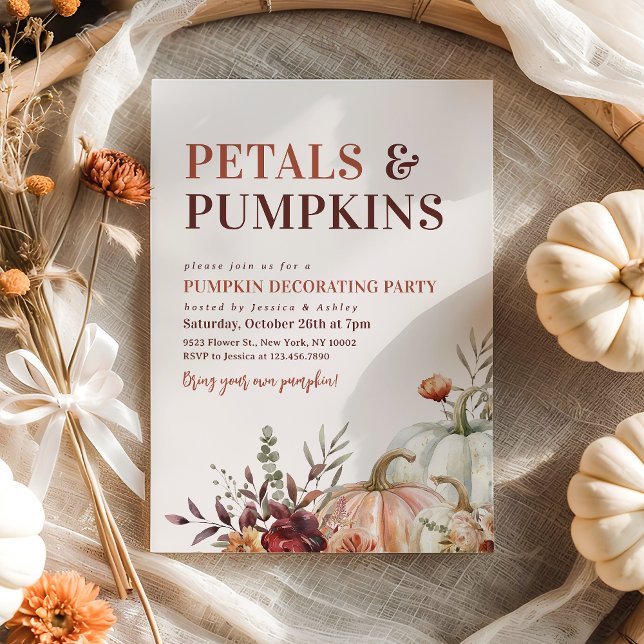 Petals and Pumpkins Fall Pumpkin Decorating Party Invitation (Creator Uploaded)