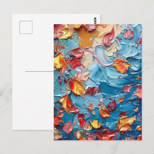 Petals in Motion – Expressive Abstract Floral Postcard (Front/Back)