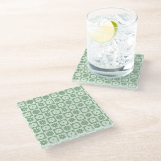 Petals In Silence 03. Floral Pattern. Glass Coaster