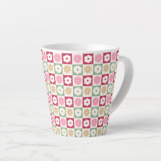 Petals In Silence 04. Floral Pattern. Latte Mug