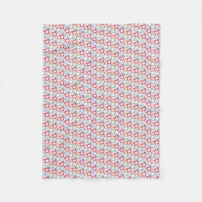 Petals In Silence 05. Floral Pattern. Fleece Blanket (Front)