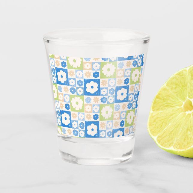 Petals In Silence 06. Floral pattern.  Shot Glass (Front)