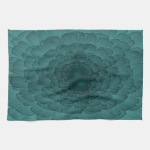 Petals in Teal Tea Towel