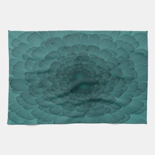 Petals in Teal Tea Towel (Horizontal)