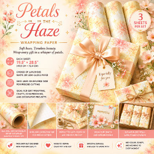 Petals in the Haze Wrapping Paper Sheet