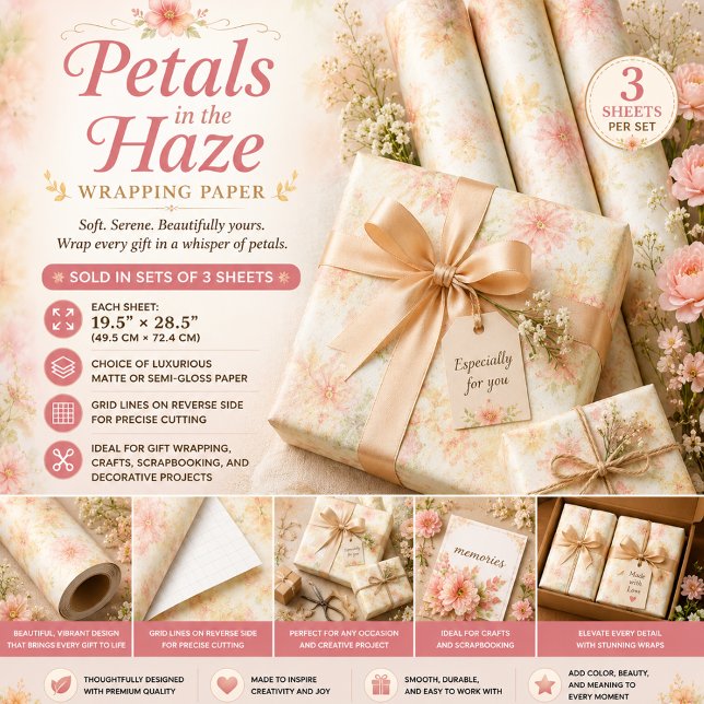 Petals in the Haze Wrapping Paper Sheet (Creator Uploaded)