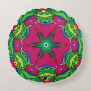 Petals Kaleidoscope  Round Cushion