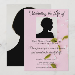 Petals memorial invitation