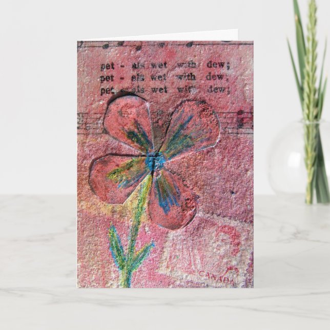 Petals, Mixed Media Birthday Card (Front)