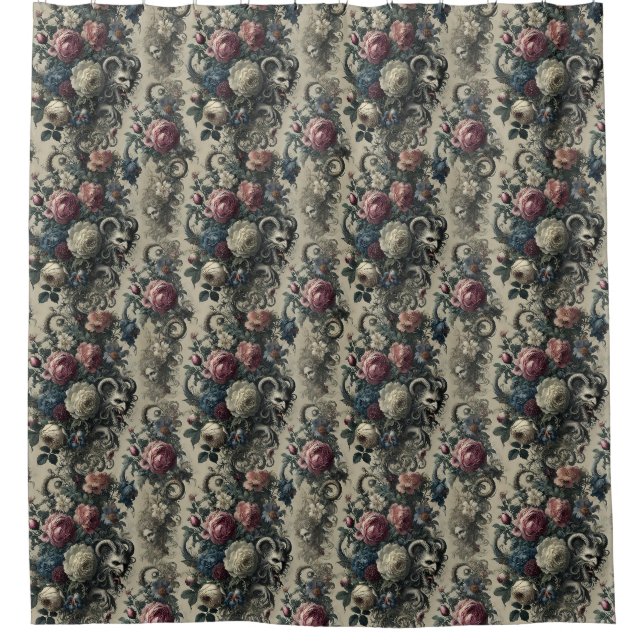 Petals of Decadence – Gothic Baroque  Shower Curtain (Front)