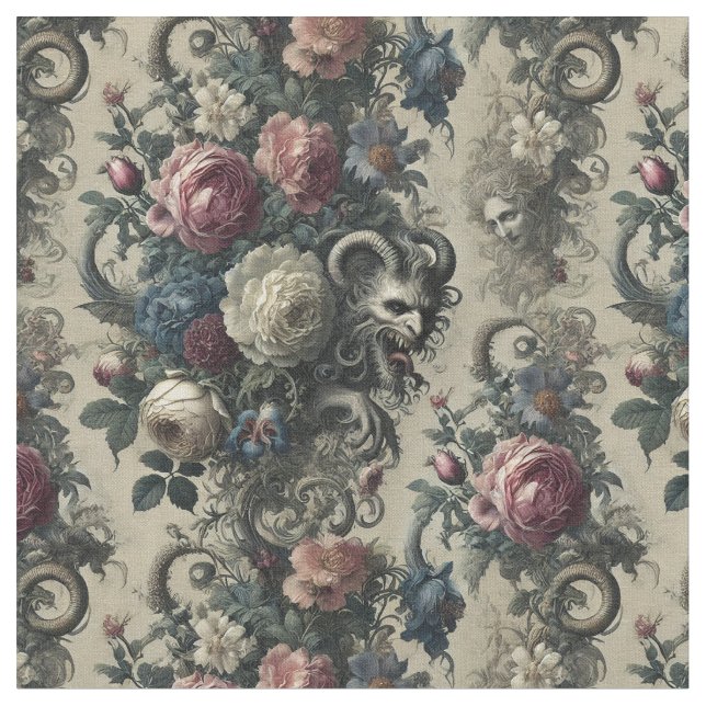 Petals of Decadence – Gothic Classic Tile Fabric (Close Up)