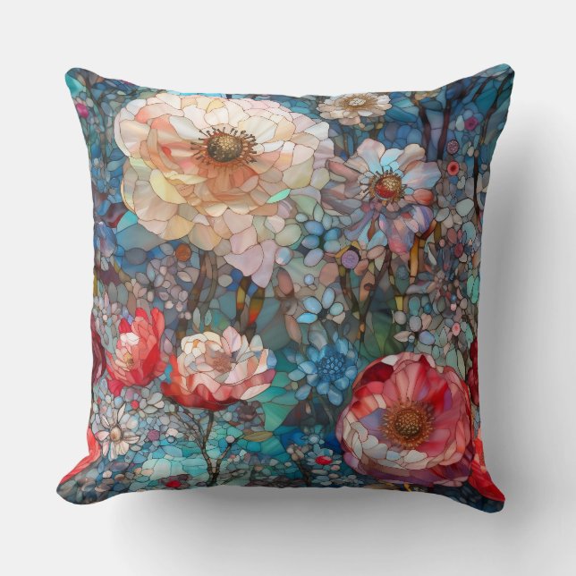 Petals Of Glass Botanical Cushion (Front)