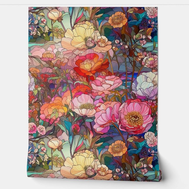 Petals Of Glass Botanical  Wallpaper (Unrolling)