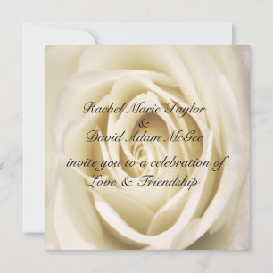 Petals Of Love, White,  Wedding Invitations