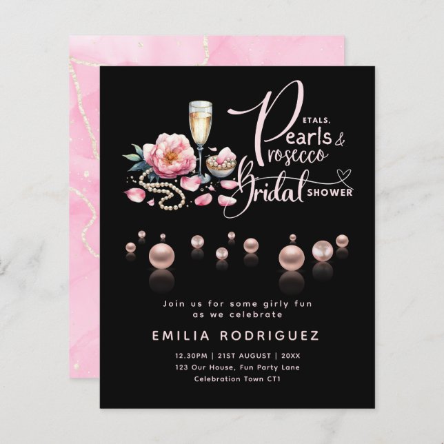 Petals Pearls Prosecco Bridal Shower (Front/Back)