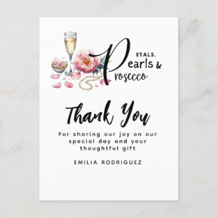 Petals Pearls Prosecco Favours Bridal Shower Postcard