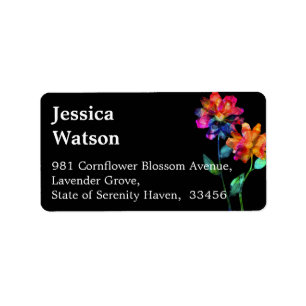 🌈Petals & Pride – Rainbow Floral Address Label