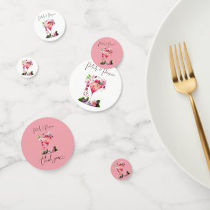 Petals & Prosecco Blush Pink Floral Bridal Shower Confetti