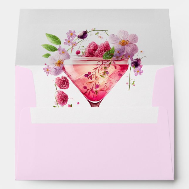 Petals & Prosecco Blush Pink Floral Bridal Shower Envelope (Back (Bottom))
