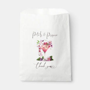 Petals & Prosecco Blush Pink Floral Bridal Shower Favour Bags