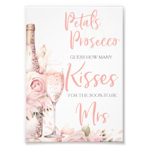Petals & Prosecco Blush Pink Floral Bridal Shower Photo Print