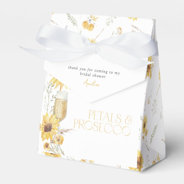 Petals & Prosecco Boho Bridal Shower Thank You Favour Box (Front Side)