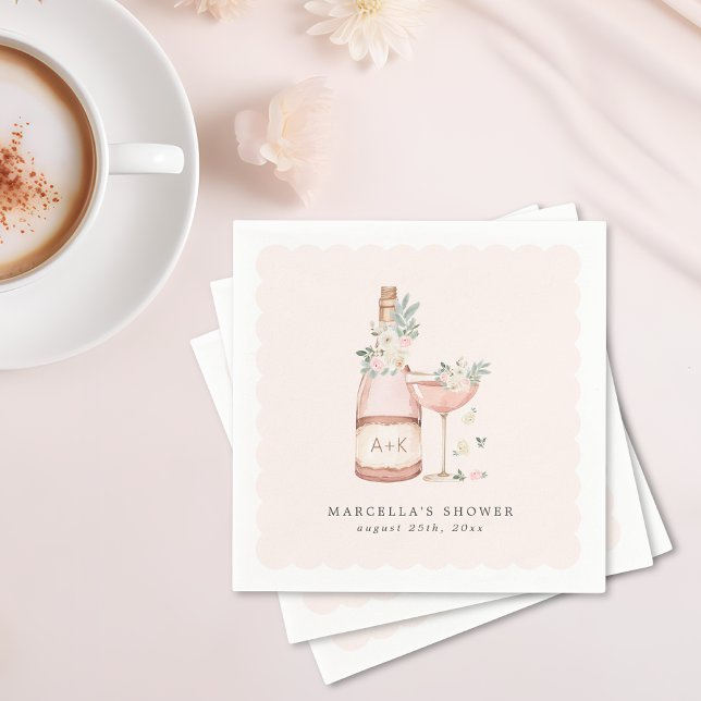 Petals & Prosecco Bridal Shower Bachelorette Napkin (Creator Uploaded)