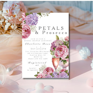 Petals & Prosecco Bridal Shower floral  Invitation