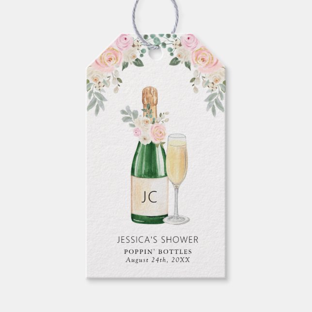 Petals & Prosecco Bridal Shower Gift Tags (Front)