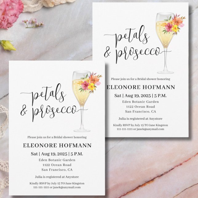 Petals & Prosecco Bridal Shower Invitation (Creator Uploaded)