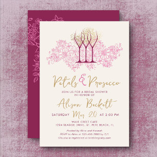 Petals & Prosecco Bridal Shower  Invitation