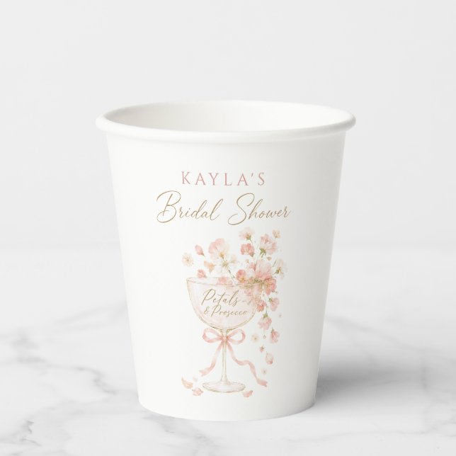 Petals & Prosecco Bridal Shower  Paper Cups (Front)