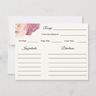 Petals & Prosecco Bridal Shower Recipe Instruction Card