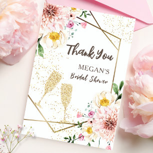 Petals & Prosecco Bridal Shower Thank You Card