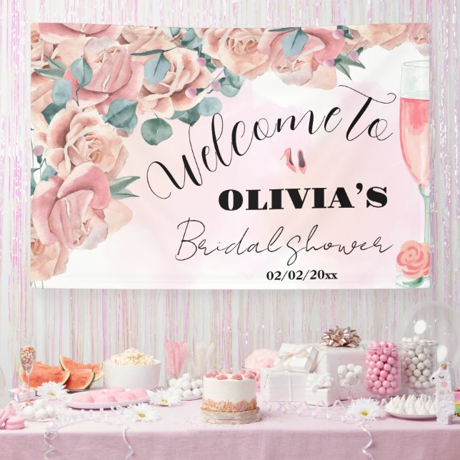 petals & prosecco bridal shower welcome sign (Party)